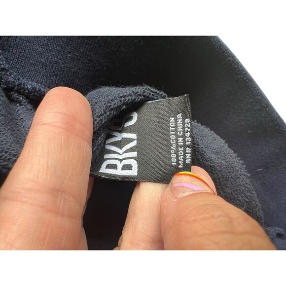 BKYS Men's Lucky Charm Embroidered Sweatshirt Blue Size Medium Zip Pockets - Picture 5 of 7